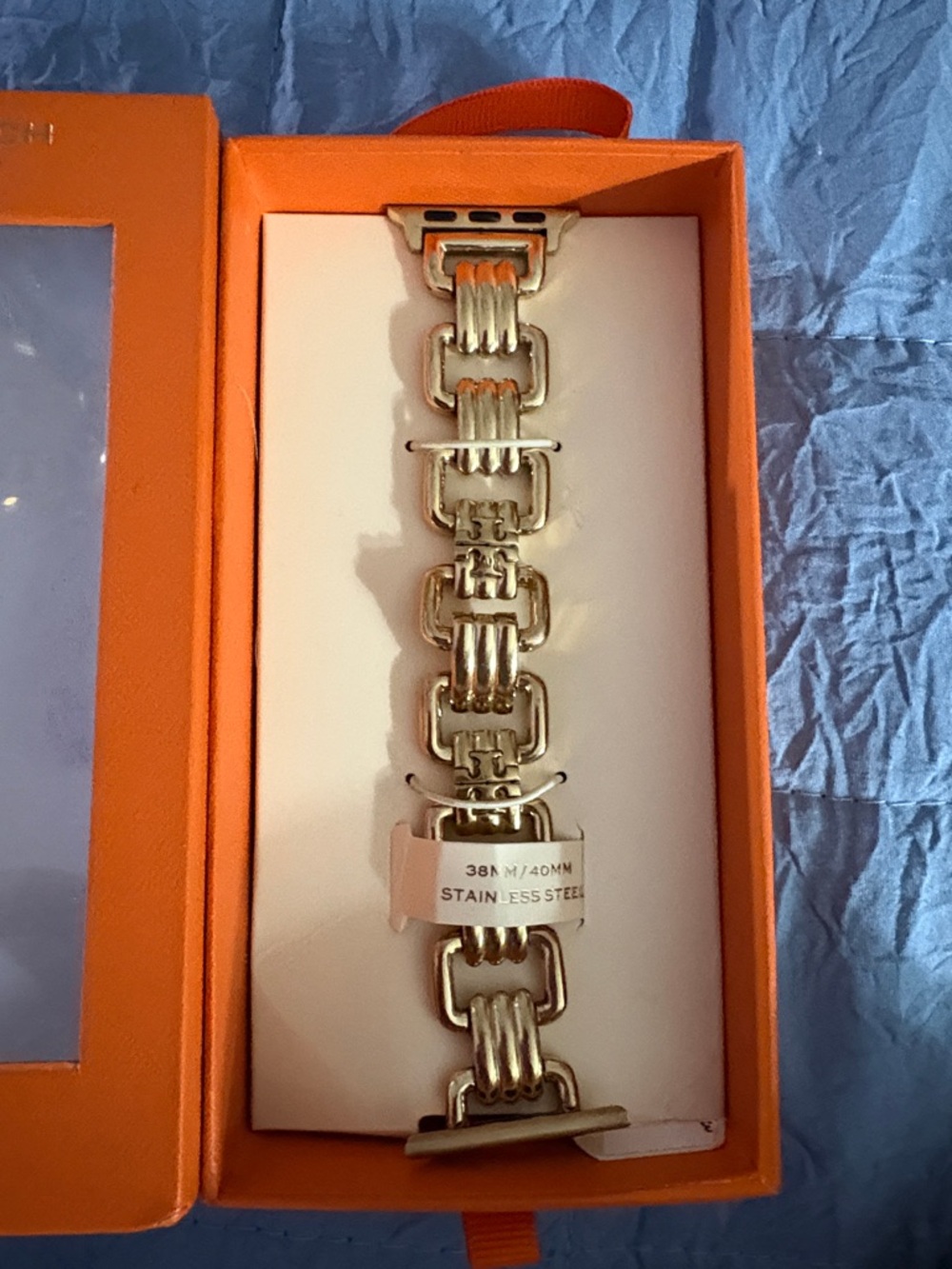 Tory Burch Gold Tone Stainless Steel Link Watch Band (38/40mm)